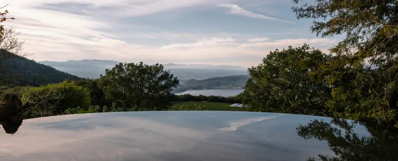 scenic view of mountains and lake